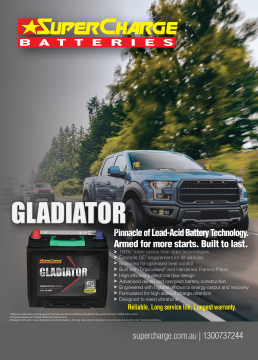 Supercharge Batteries Gladiator Print Ad