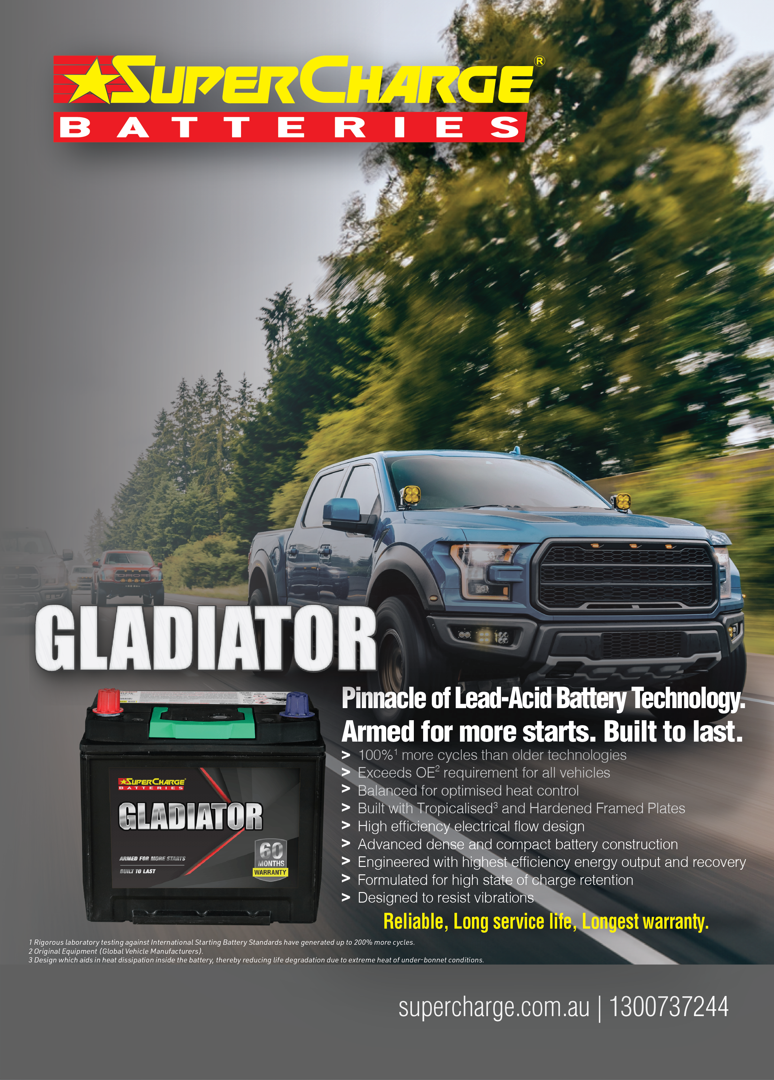 SuperCharge Gladiator 60 Months Warranty