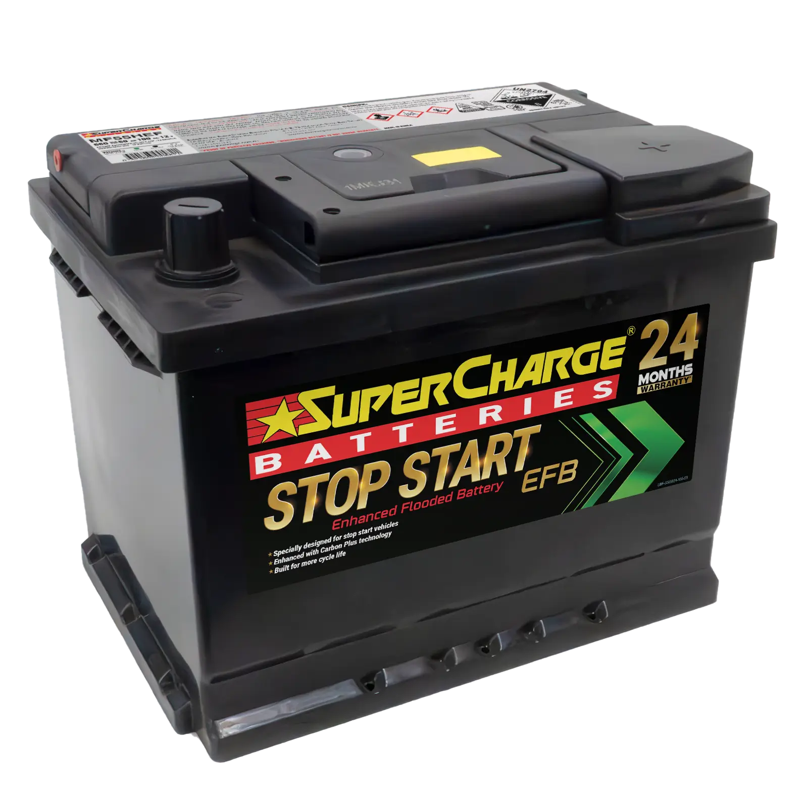Supercharge Batteries MF55HEF Stop-Start EFB Battery for In-Cabin Installation