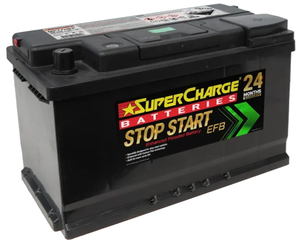 Supercharge Batteries MF77HEF Stop-Start EFB Battery with Vibration-Resistant Design for In-Cabin Installation
