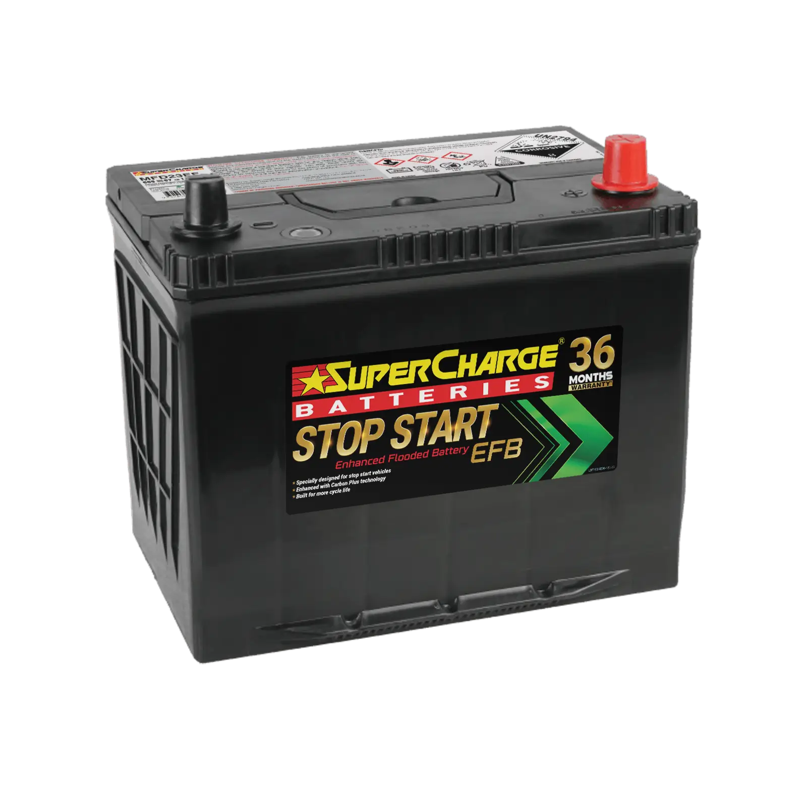 Supercharge Batteries MFD23EF Stop-Start EFB Battery for In-Cabin Installation