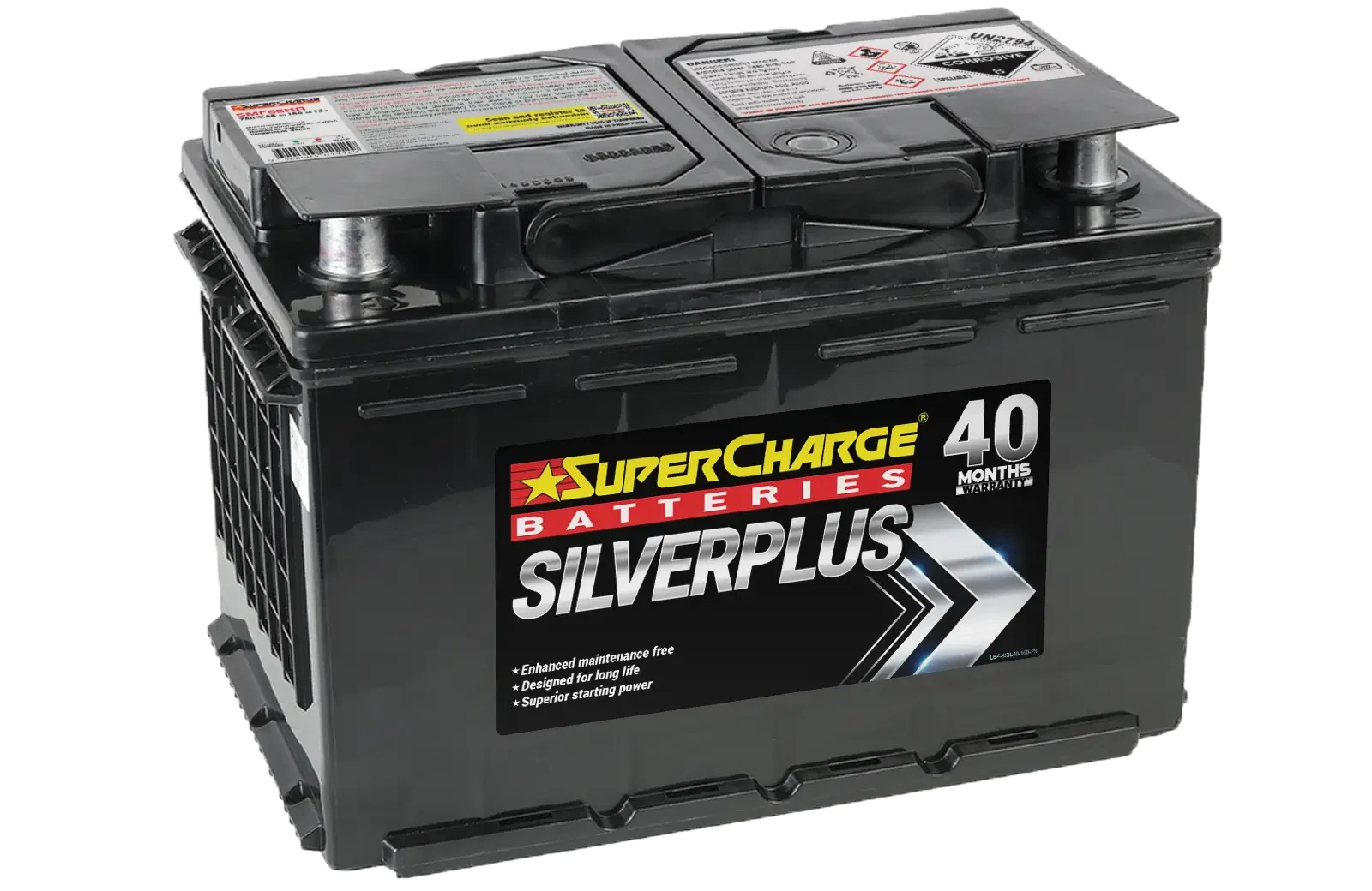 SMF66HR SilverPlus Battery by Supercharge Batteries for European Automotive Applications.