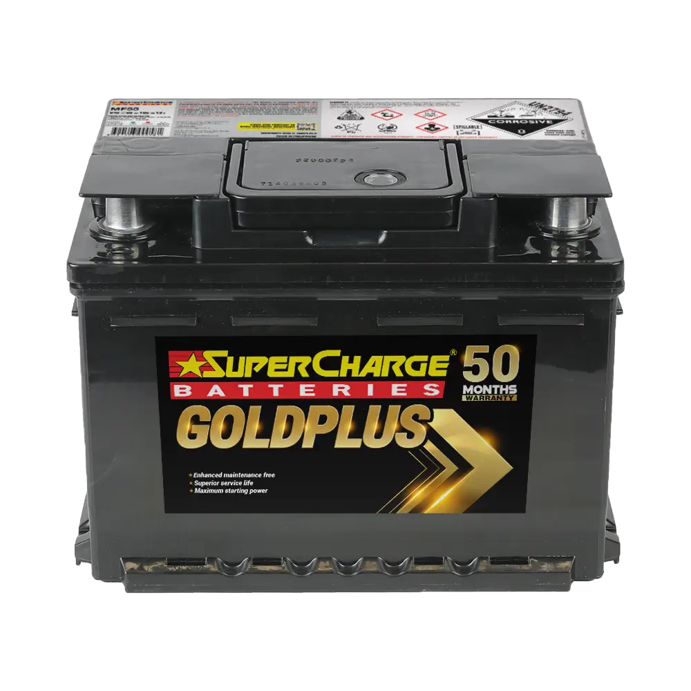 GoldPlus MF55 European Automotive battery by Supercharge Batteries