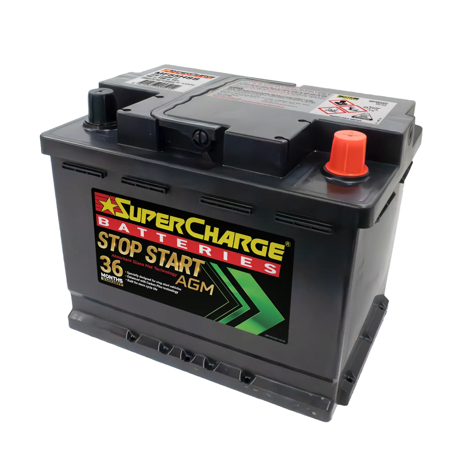 Stop-Start MF55HSS AGM battery by Supercharge Batteries