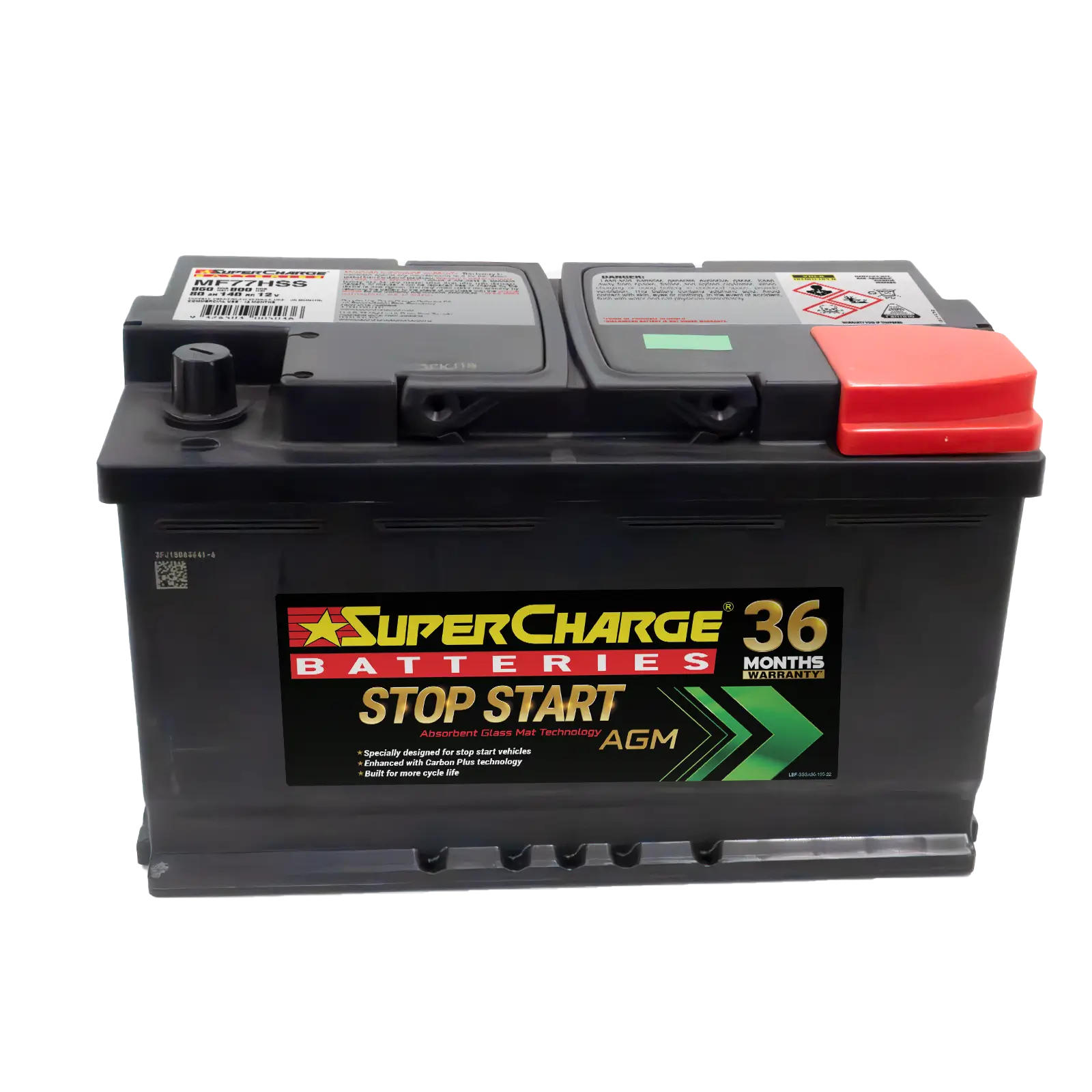 Stop-Start MF77HSS AGM battery by Supercharge Batteries