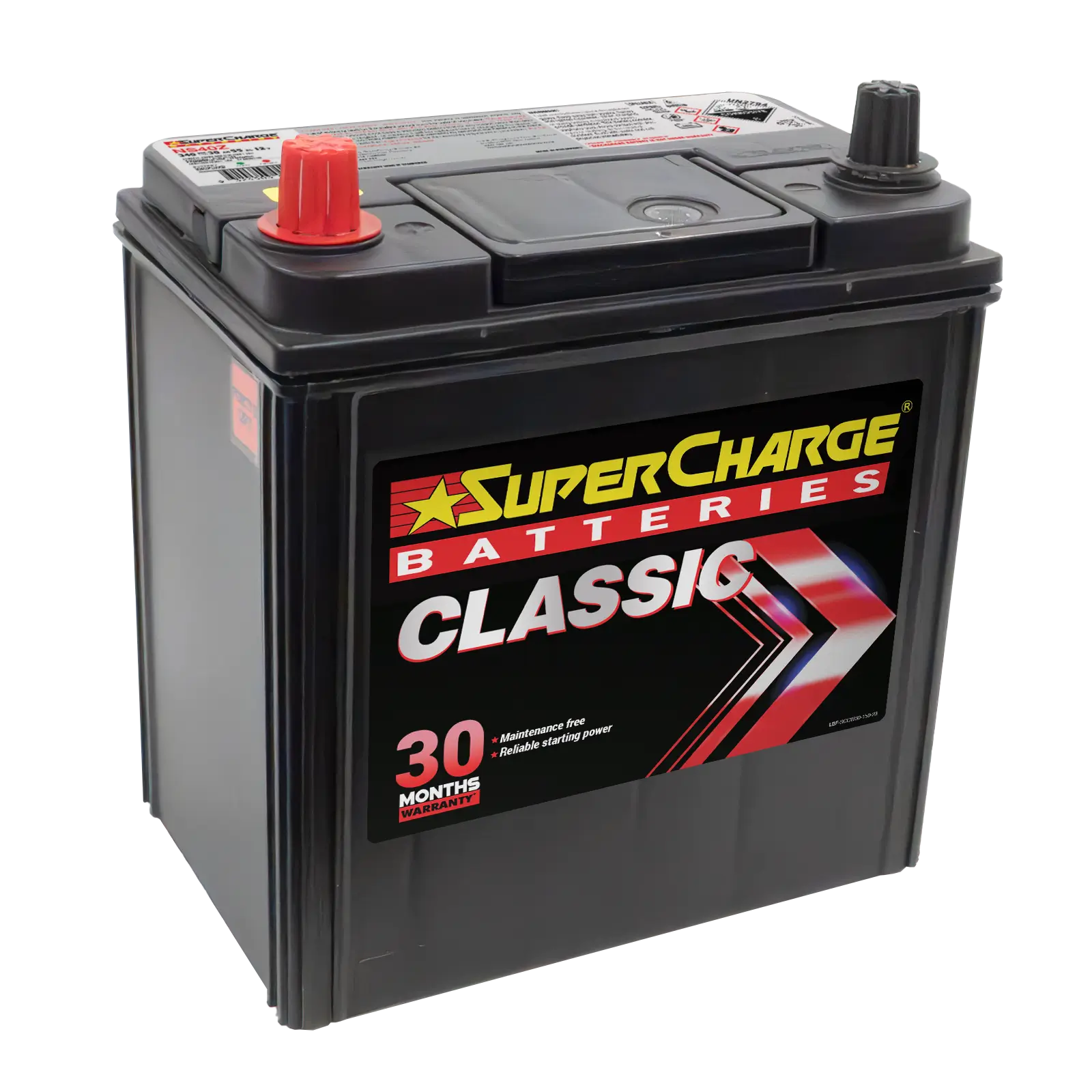 Classic NS40Z Car Battery by Supercharge Batteries